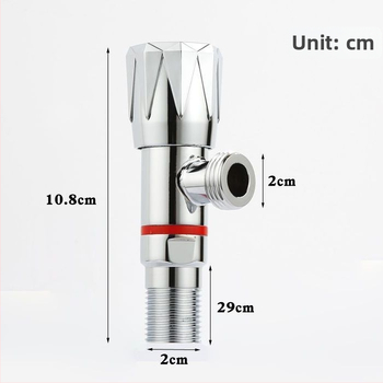 Nehrđajući čelični kutni ventil s 360° rotirajućim izlazom, model 31512, unutarnji promjer 20 mm, radni tlak 80, za WC i bojler