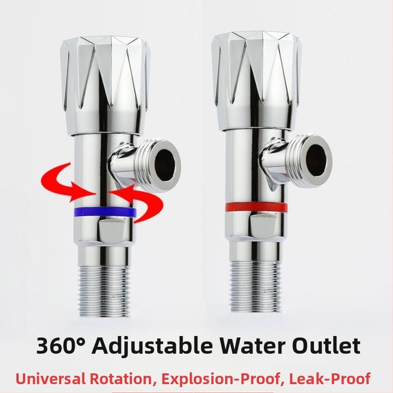 Nehrđajući čelični kutni ventil s 360° rotirajućim izlazom, model 31512, unutarnji promjer 20 mm, radni tlak 80, za WC i bojler