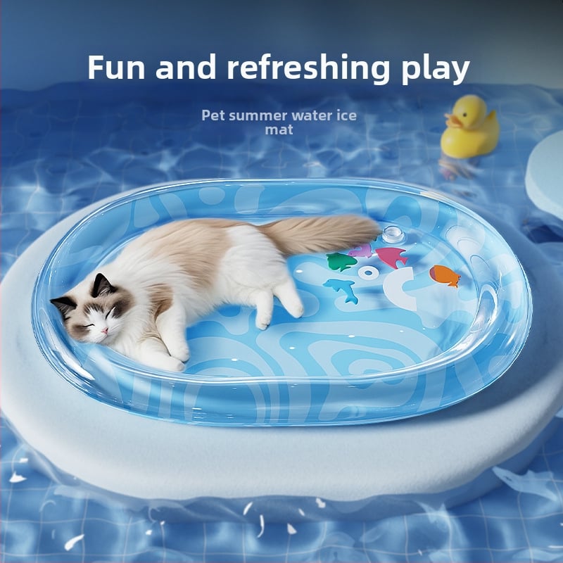 Котешка надуваема охлаждаща подложка, PVC материал, антинадраскваща, подходяща за котки (PVC; надуваема; охлаждаща; антинадраскваща; за котки)