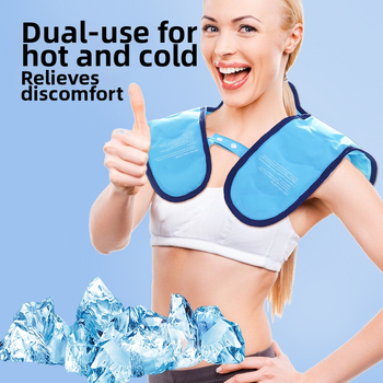 Ледена подложка за рамо с гел пълнеж, повторно използваема, за горещи и студени компреси, полиестерна материя