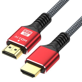 Καλώδιο HDMI 2.1 για 8K, μήκος 1,5 μ., αγώγιμος χαλκό-επενδυμένος ατσάλινος αγωγός, χρυσοπλατιωμένες συνδέσεις