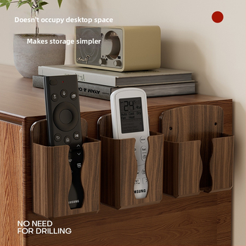 Organizator de depozitare montat pe perete pentru noptiere, cu suport de încărcare pentru telefon și suporturi pentru telecomenzi (Plastic • Model 61-22 • Rezistent la praf • Rotativ • Detasabil)