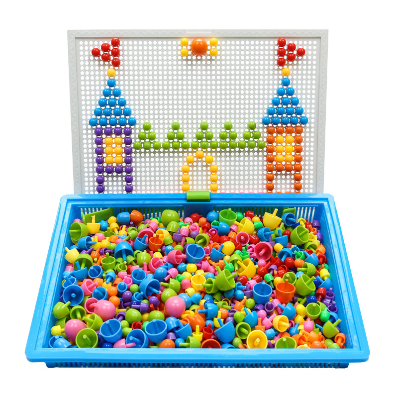 3D puzzle ploča za djecu 3–6 godina, edukativni blokovi s gljivičnim klinovima (MGD-001, plastika, DIY)