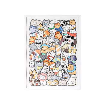 Drvene puzzle blokovi s mačkom i psom | plošni puzzle, DIY-prijateljski, za uzrast 4–6 godina