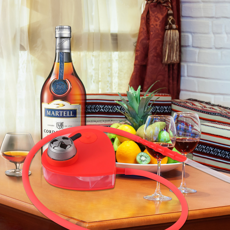 Set hookah od aluminijske legure i stakla; marka Silk smoking accessories; šifra proizvoda GT-001FB; kutija 6 kom.; stil moderni minimalistički