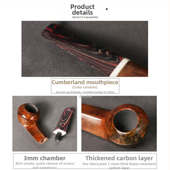 Forten Heatherwood pipa 3 mm szűrővel, kézzel készített, Cumberland gumírozott szájrésszel