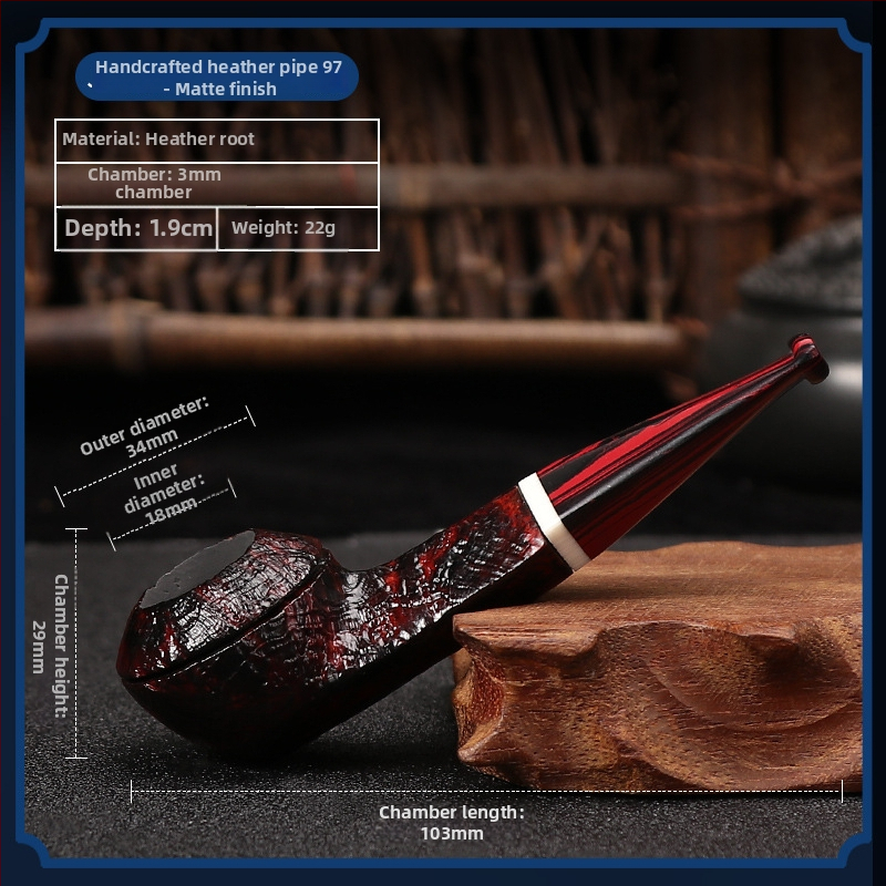 Forten Heatherwood pipa 3 mm szűrővel, kézzel készített, Cumberland gumírozott szájrésszel