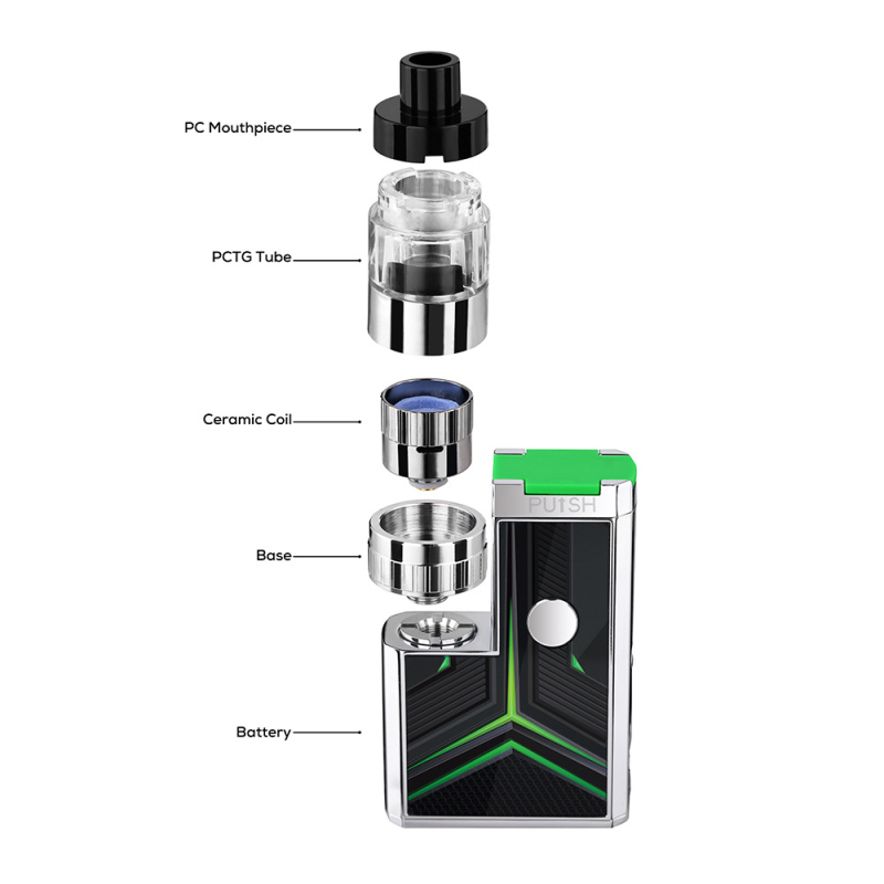Cijevni Thumb Box paket za atomizaciju voska rosin s zamjenjivom zavojnicom | Materijali: PC, PCTG, nehrđajući čelik, keramika | Ispis loga dostupan