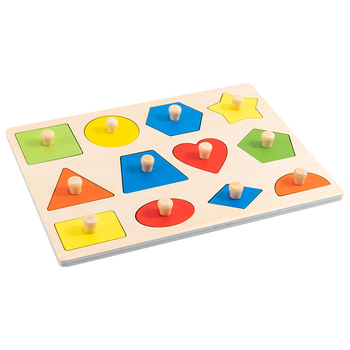 Drveni Montessori panel za slaganje oblika i hvatanje šakom – puzzle za bebe 0–3 godine, marka mywj, mogućnost prilagođenog uzorka