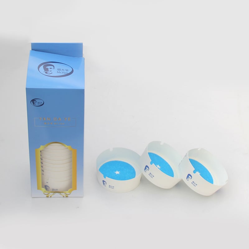 Jednokratna papirnata pepeljara – pjenasta, brzo gasi dim i apsorbira pepeo (Materijal: Papir; Kutija s 60 kom.)