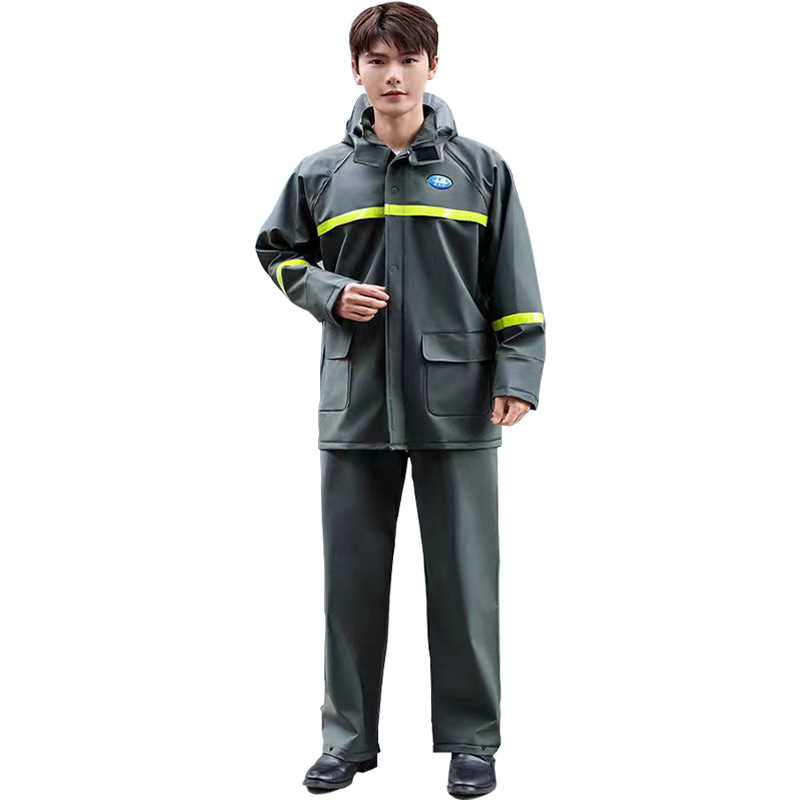 Σετ δύο τεμαχίων αδιάβροχου μπουφάν και παντελόνι βροχής για ενήλικες, PVC ύφασμα πάχους 0,45, αδιάβροχο, κατάλληλο για μοτοσικλετιστές και διανομείς