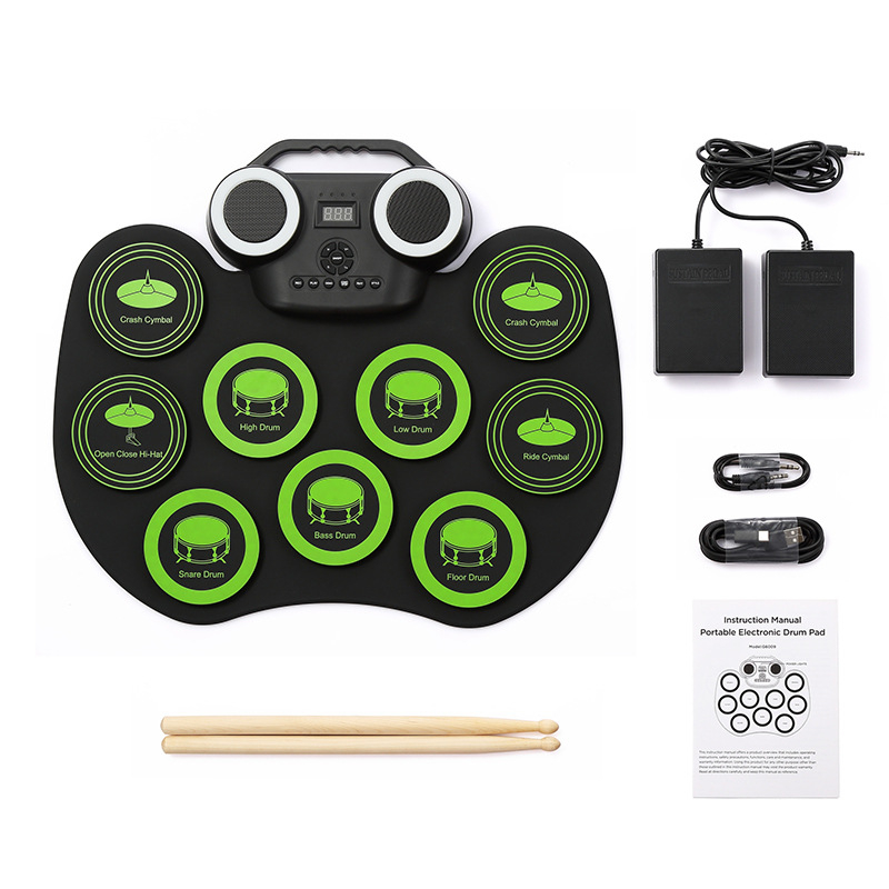 Φορητό ηλεκτρονικό τύμπανο με σχέδιο χειροκυλίνδρου, μοντέλο 6009, 9 τύμπανα, τόνος 128, πολυφωνία 32