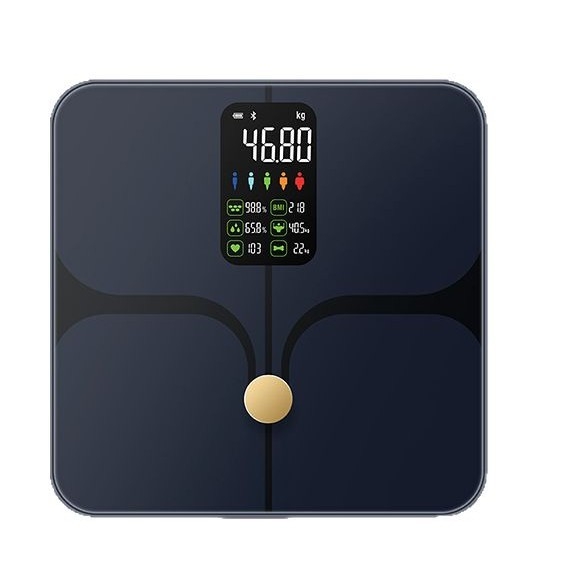 Inteligentna vaga za tjelesni udio s Bluetoothom, mjeri težinu, masnoću, vlagu i kalorije, nosivost 180 kg