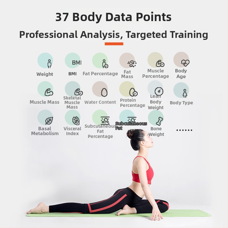 Ζυγός μέτρησης λίπους με οκτώ ηλεκτρόδια, Bluetooth, LED οθόνη, χωρητικότητα 180 kg, γυαλί θερμικής επεξεργασίας + ABS