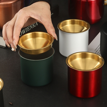 Pepeljak od nehrđajućeg čelika s poklopcem, oblik lijevka, korejskog stila, dekorativan, ispis logotipa, mogućnost prilagođavanja