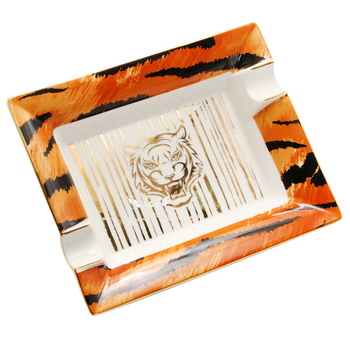 Scrumieră ceramică pentru țigări, cu motiv tigru pentru doi, cutie cu 10 buc.