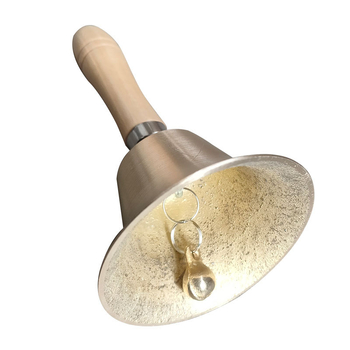 Ručni bakreni zvon s drškom od drveta – školski perkusijski instrument