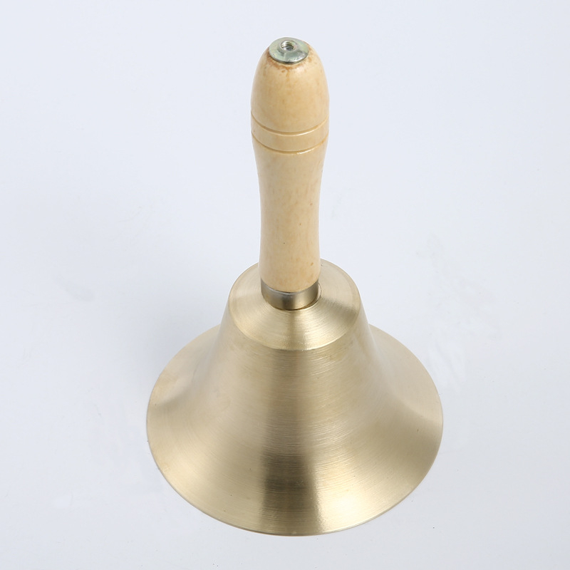 Ručni bakreni zvon s drškom od drveta – školski perkusijski instrument