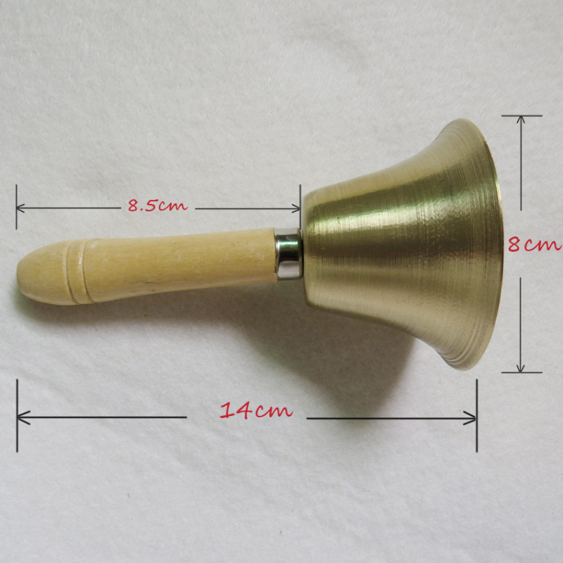 Ručni bakreni zvon s drškom od drveta – školski perkusijski instrument