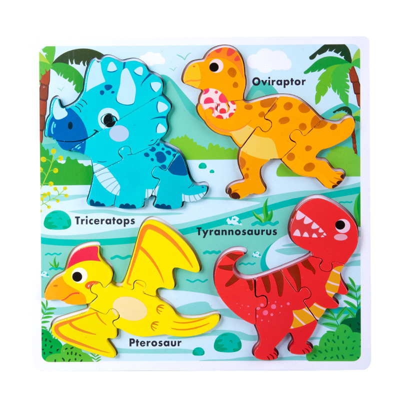 Drveni 3D puzzle za djecu 0–3 godine – blister pakiranje, prilagodljivi uzorci
