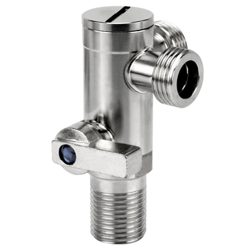 Kutni ventil za WC s filtrom, od nehrđajućeg čelika 304, navoj, ulaz 20 mm, visok protok