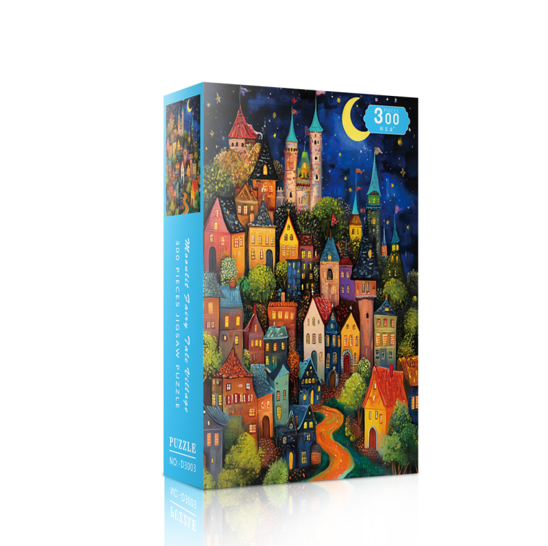 Puzzle s kartonom od velura, 300 dijelova, uključuje ljepilo, fino šljokice i svjetlosni efekt