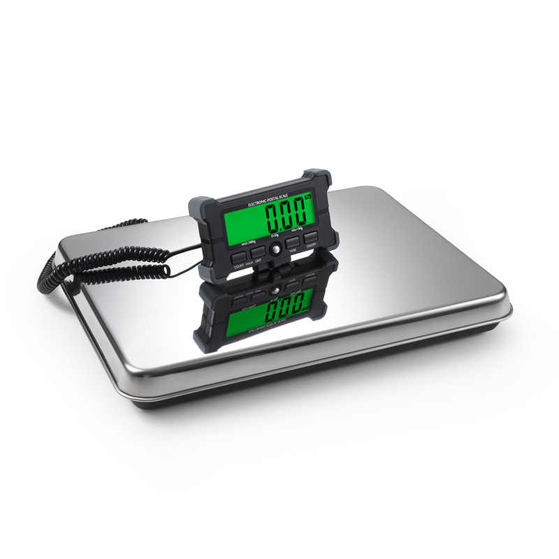 Elektronska poštanska vaga za prekogranične pošiljke, kompaktna vaga od nehrđajućeg čelika za kućne ljubimce i pakete, raspon mjere 120 kg/30 g – 300 kg/150 g, napajanje mrežno ili AAA baterijama, model Dh-c100 / c011