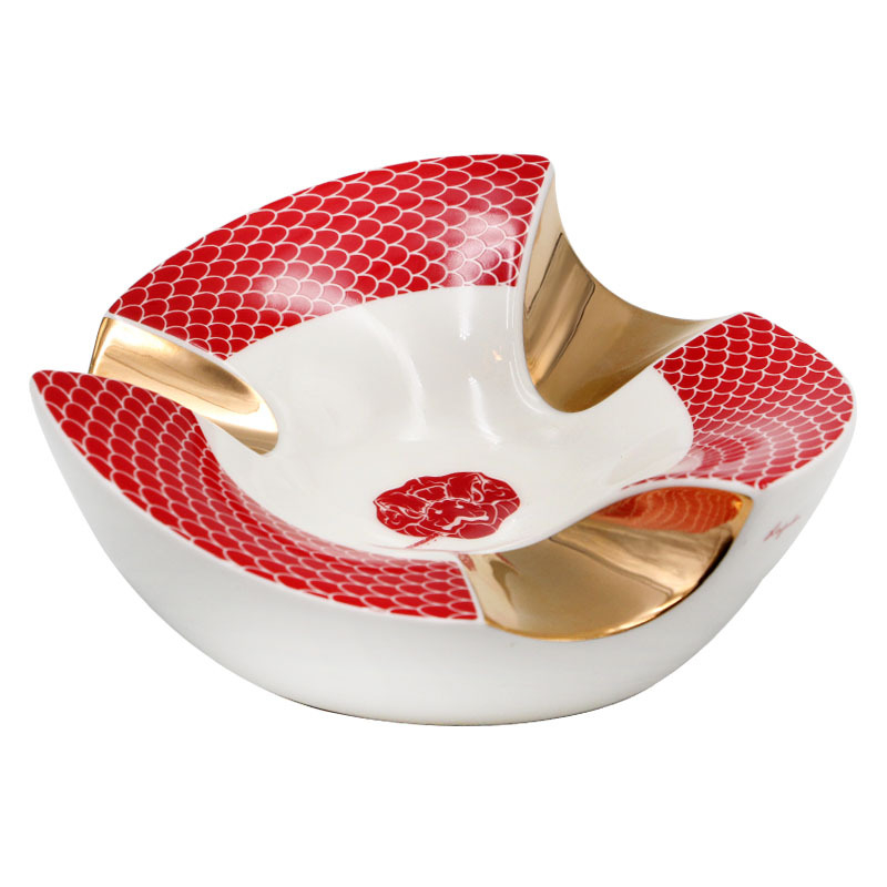 LAFULI pepelnjak za cigare, keramički okrugli s uzorkom zmije, moderan minimalistički stil