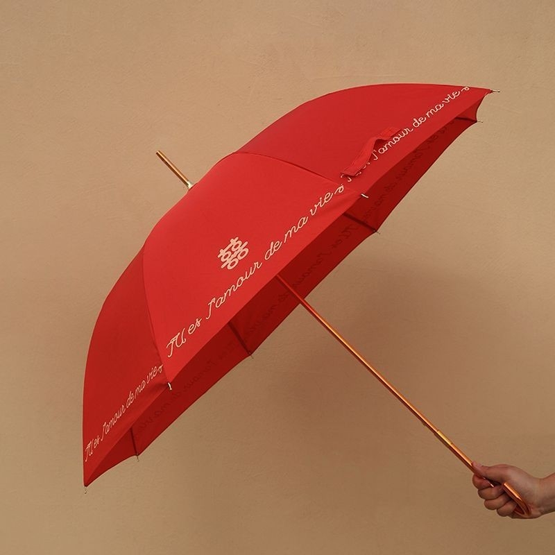 Vjenčani kišobran za nevjeste s 8 aluminijskih rebara, poluautomatsko otvaranje, aluminijska drška, otporna tkanina navlaka, moguć ispis logotipa