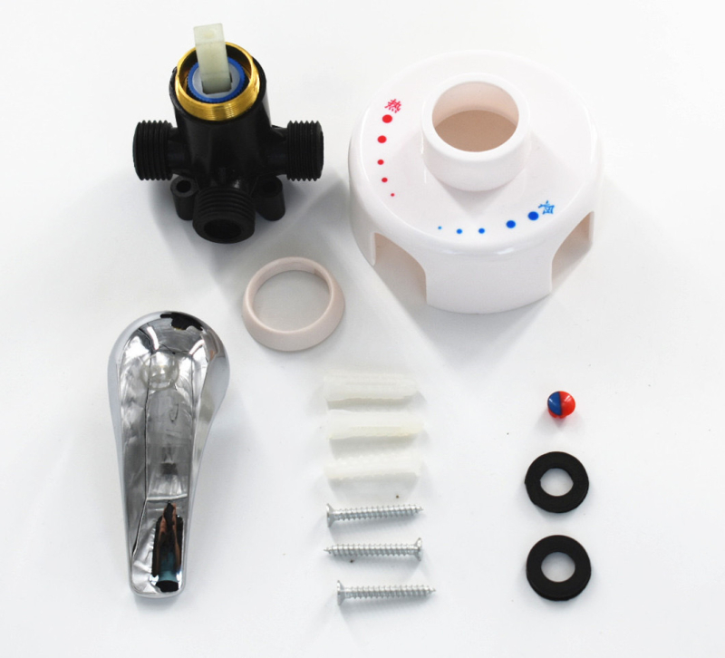 Antielektrični mješavac za bojler – miješanje tople i hladne vode, izlaz u obliku U, potpuno plastičan, zidna montaža