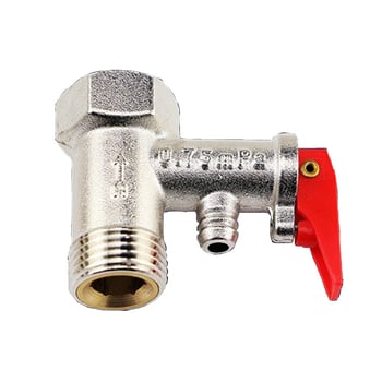 Предпазен клапан за електрически водонагревател — освобождаване на налягането, номинално налягане 0.8 MPa, дебит на водния изход 2