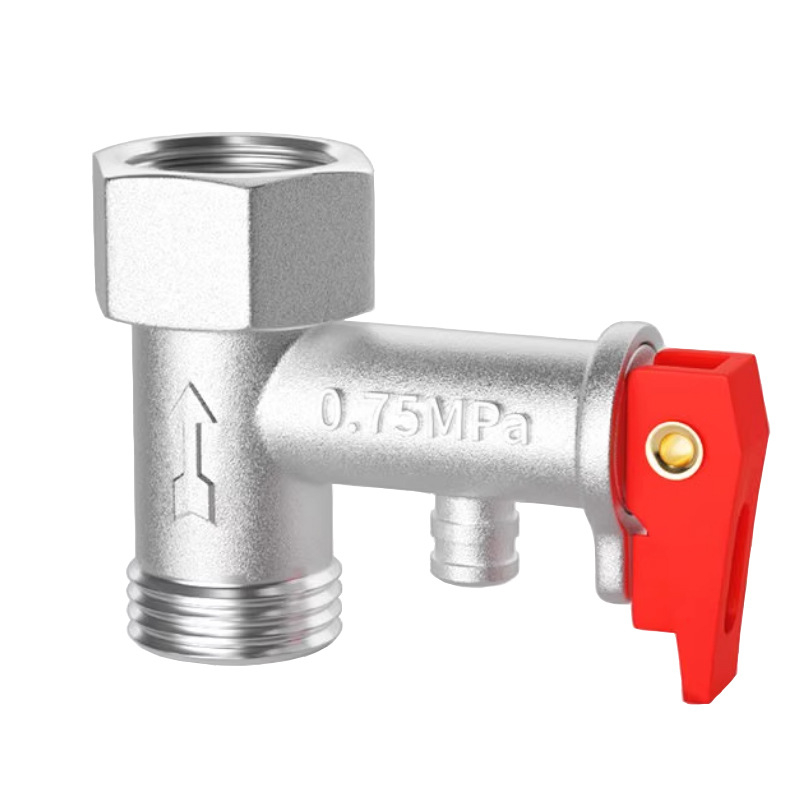 Предпазен клапан за електрически водонагревател — освобождаване на налягането, номинално налягане 0.8 MPa, дебит на водния изход 2