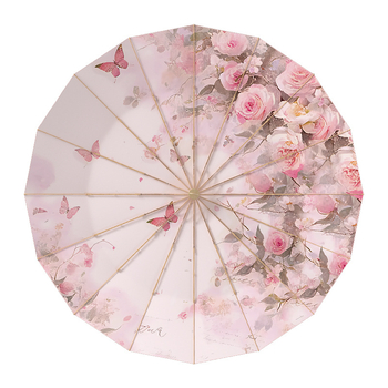 Suncobran s 16 rebara, UV zaštita UPF50+, ručno otvaranje i zatvaranje, poliester tkanina, željezna rebra