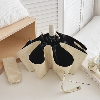 Automatski ženski kišobran, 8 rebara, vinil tkanina, UV zaštita, čelični štap, polumjer 48–53 cm