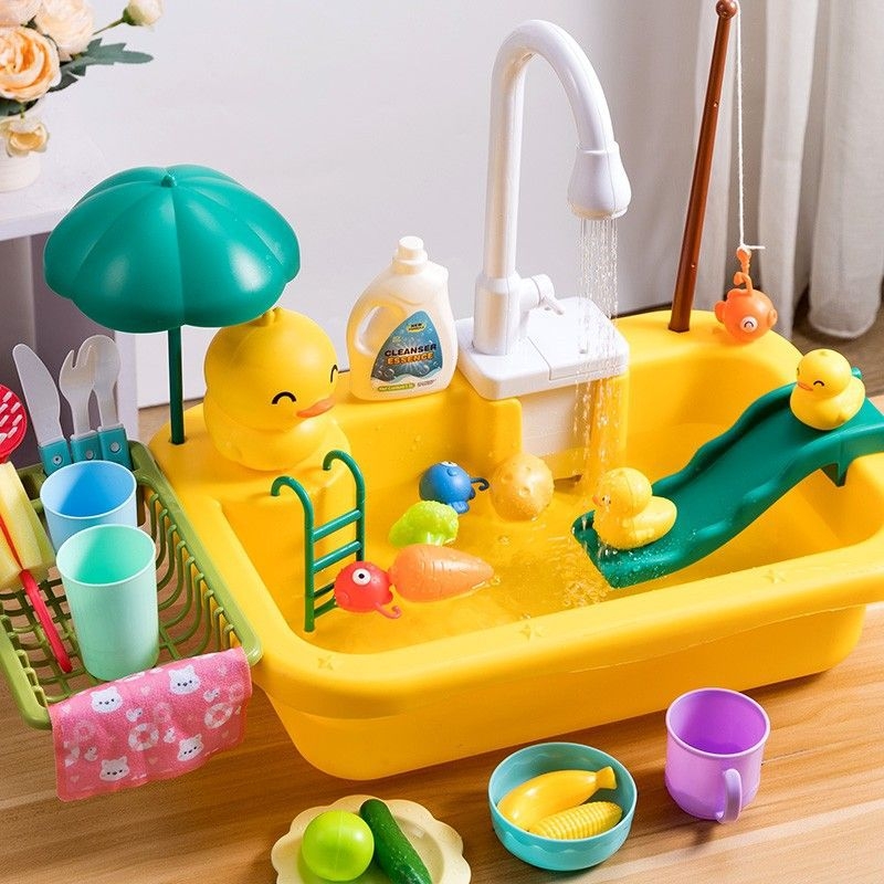 JuLeBaby simulacijska kuhinjska igračka – s funkcijom perilice posuđa, plastika, za djecu 0–3 godine