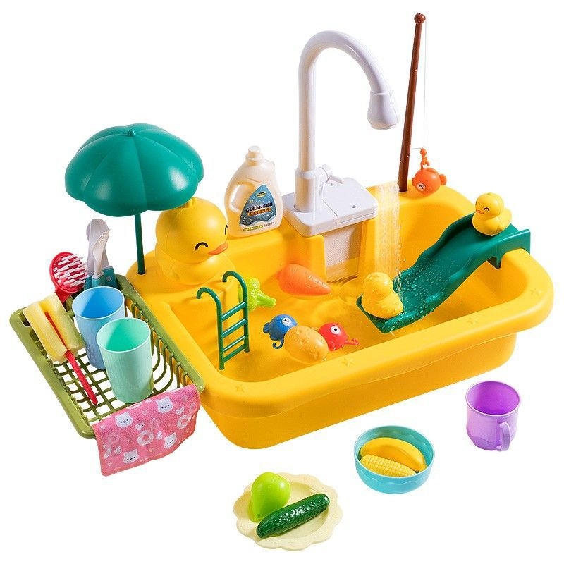 JuLeBaby simulacijska kuhinjska igračka – s funkcijom perilice posuđa, plastika, za djecu 0–3 godine