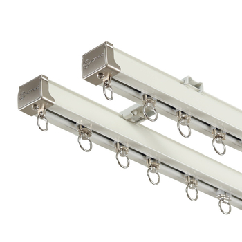 Σύστημα ράγας κουρτινών, πάχος 2,8 mm, κράμα αλουμινίου, μονοδρομική και διπλής τροχιάς ράγα, αθόρυβος τροχός, προσαρμοζόμενο