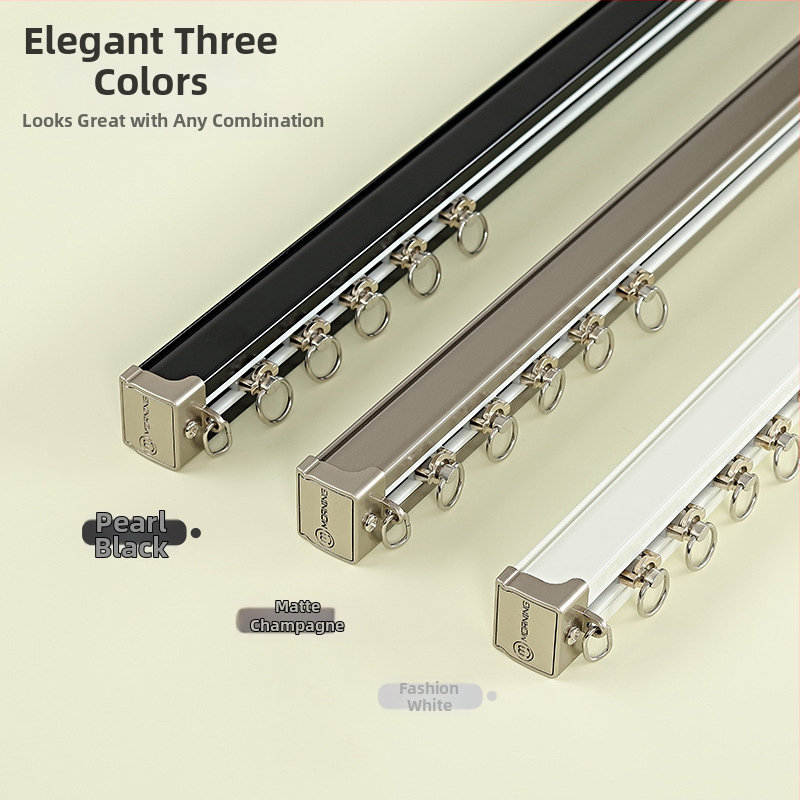 Σύστημα ράγας κουρτινών, πάχος 2,8 mm, κράμα αλουμινίου, μονοδρομική και διπλής τροχιάς ράγα, αθόρυβος τροχός, προσαρμοζόμενο