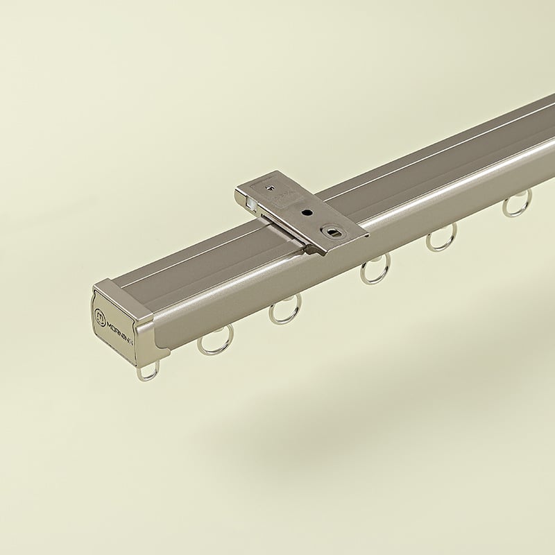Σύστημα ράγας κουρτινών, πάχος 2,8 mm, κράμα αλουμινίου, μονοδρομική και διπλής τροχιάς ράγα, αθόρυβος τροχός, προσαρμοζόμενο