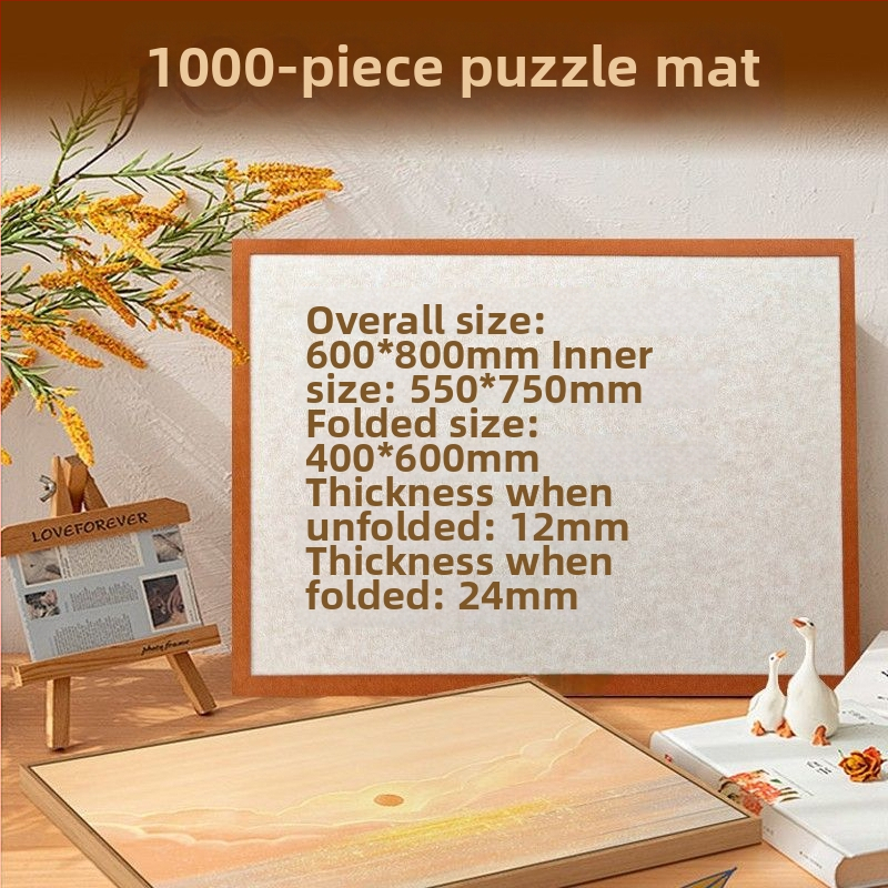 Trojdimenzionalna ploča za slaganje puzzla s filcovom površinom, sklopiva, 1000 dijelova, od poliesterskih vlakana, višefunkcionalna