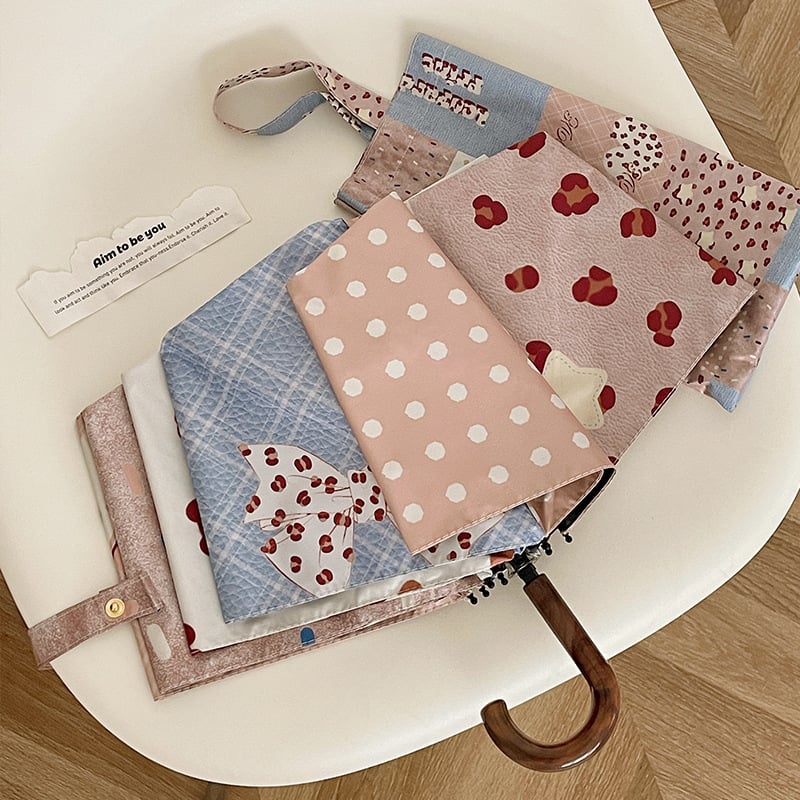 Puzzle‑oblik sklopivi kišobran s kukom, za sunce i kišu (UPF 30+, tkanina 190T, vlaknaste rebra, željezna šipka, ručno otvaranje/zatvaranje)