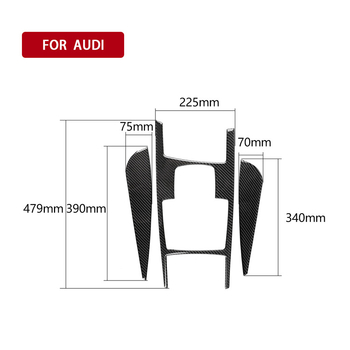 Komplet interijer unutarnjih dekorativnih dijelova od karbonskih vlakana za Audi A6: središnja kontrola, CD, klima, poklopac držača šalice; marka RRX CARBON; materijal karbonska vlakna; logo OK; ovlaštene privatne marke: Da