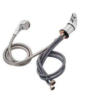 Szalonhoz zuhanyfej és masszázs kád keverő szelep, kerámia dugóval, cinkötvözet, modell 8, krómozott felület, emelőnyitás, testre szabható