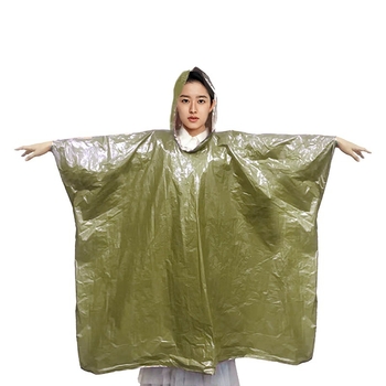 Poncho din folie de aluminiu pentru camping în aer liber — impermeabil, țesătură 0.02–0.024 mm, pentru un adult