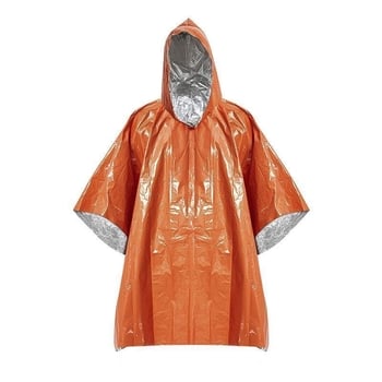 Poncho din folie de aluminiu pentru camping în aer liber — impermeabil, țesătură 0.02–0.024 mm, pentru un adult