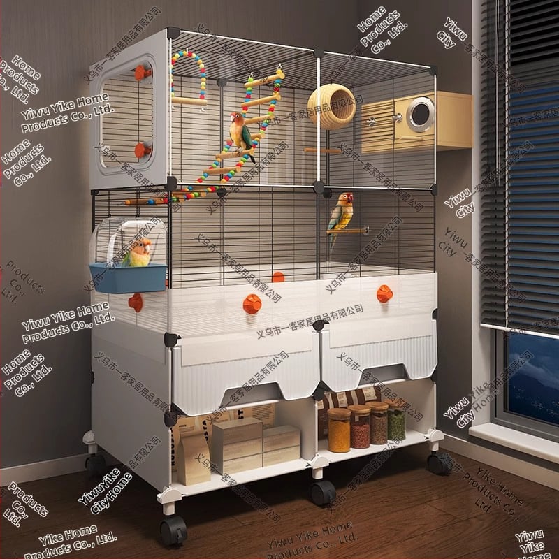 Kavez za papige, metalna konstrukcija, otporan na prskanje, za ptice, luksuzni dizajn vila stila