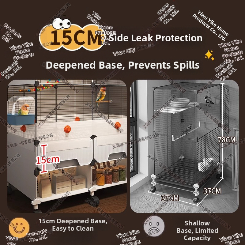 Kavez za papige, metalna konstrukcija, otporan na prskanje, za ptice, luksuzni dizajn vila stila