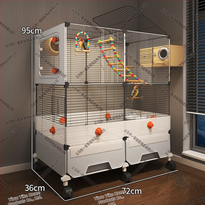 Kavez za papige, metalna konstrukcija, otporan na prskanje, za ptice, luksuzni dizajn vila stila