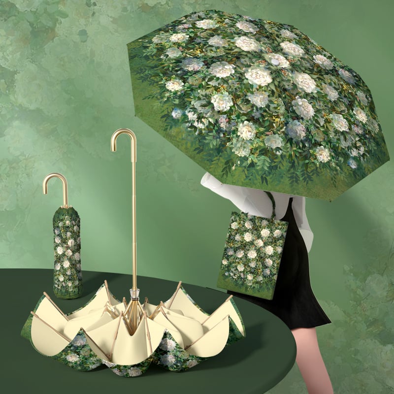 Becca elf mini sklopivi kišobran za sunce i kišu, UPF >50, okvir od legure s 8 rebara, poliester tkanina, ručno otvaranje i zatvaranje