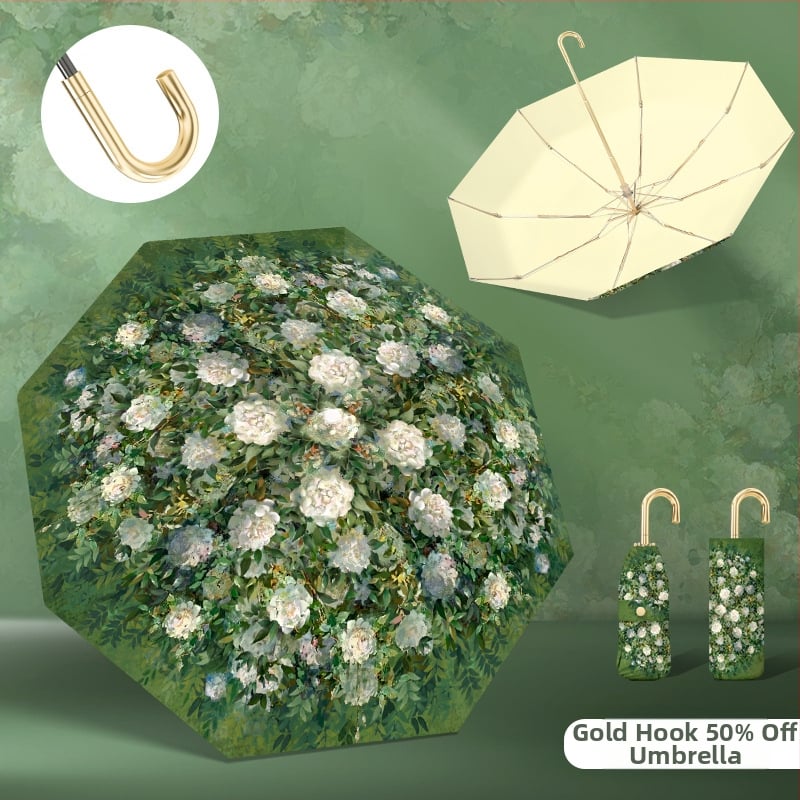 Becca elf mini sklopivi kišobran za sunce i kišu, UPF >50, okvir od legure s 8 rebara, poliester tkanina, ručno otvaranje i zatvaranje